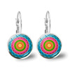 Accessory, glossy earrings, suitable for import, European style, with gem, wholesale