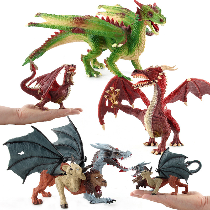 Venta caliente transfronteriza simulación de dinosaurio sólido modelo Dragón de Guerra bestia Dragón de Fuego Bestia Dragón Mágico Bestia dragón bestia Qi Meila bestia variedad