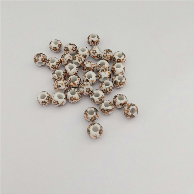 1 Piece Quantity ceramics Material 1 Piece Diameter 8mm Ceramics Floral DIY Jewelry Accessories Beads