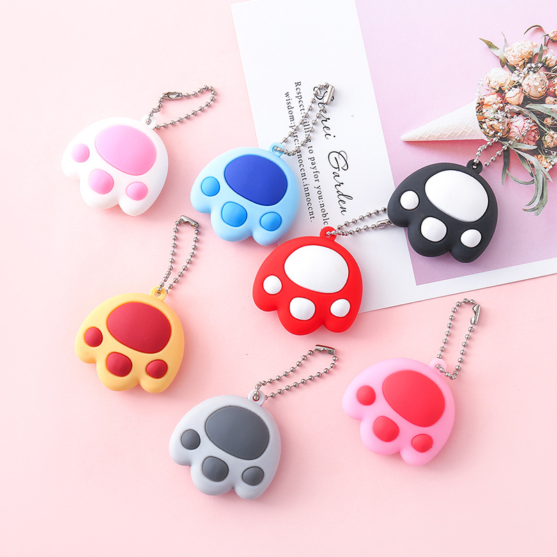 廠家創意可愛萌爪珠鏈鑰匙扣卡通立體公仔汽車挂件女包包挂飾批發