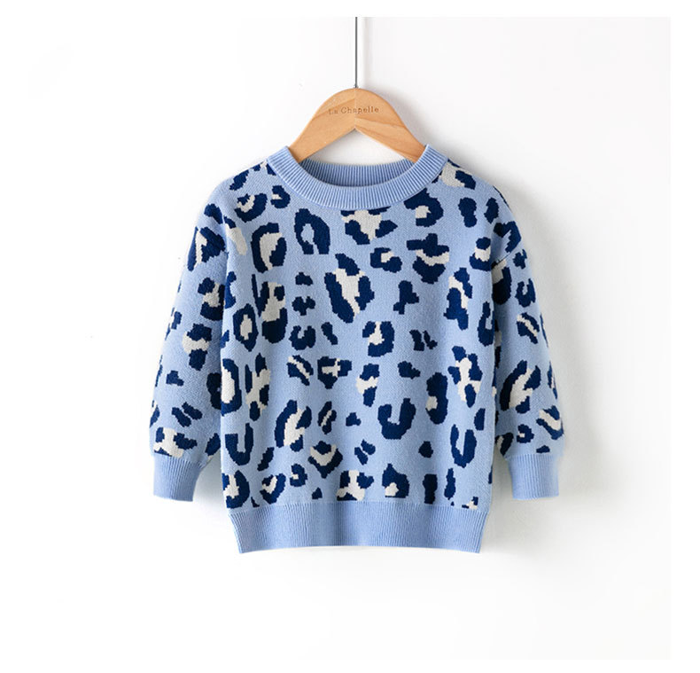 Suéter de Amazon para niños otoño e invierno nuevo suéter de estampado de leopardo europeo y americano suéter de fondo para Niñas Ropa para niños