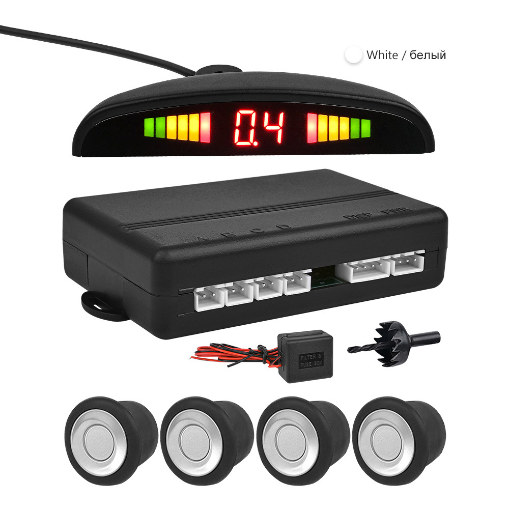 车载24V倒车雷达小月牙LED显示障碍物报距货车专用15米倒车雷达