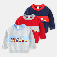 歐美流行卡通男童毛衣套頭19秋季新款兒童圓領針織衫5歲小孩毛衫