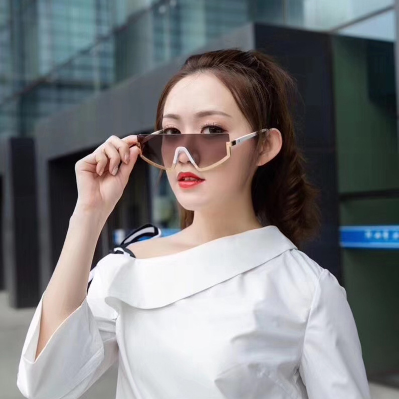 New Fashion Simple Style One-piece Frame Sunglasses display picture 14