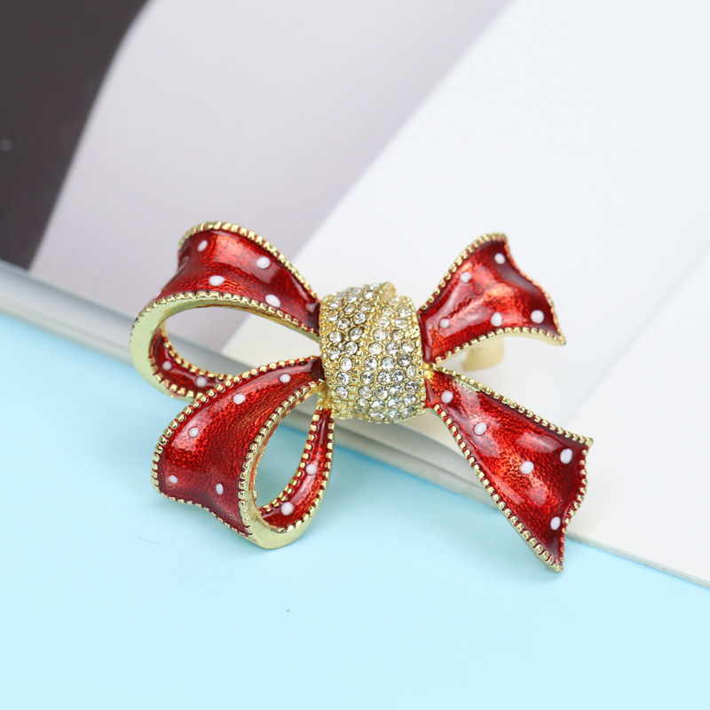 Crystal Diamond Bow Brooch Shining Corsage Fashion Suit Pin Coat Brooch display picture 3