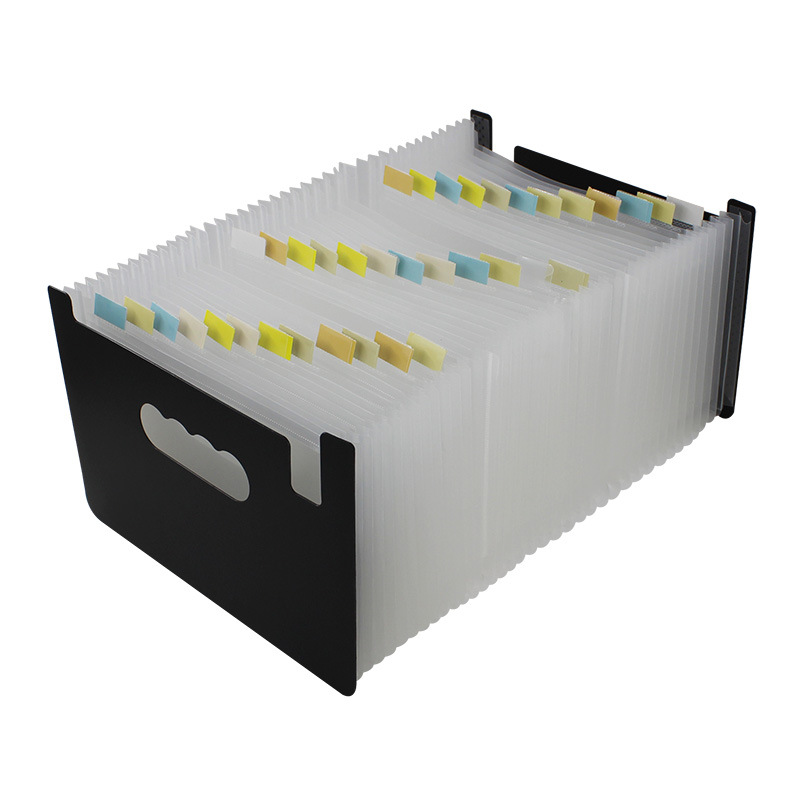 Transfronterizo dedicado gran capacidad A5 Mini pequeño tamaño órgano clip multi-capa carpeta factura sola bolsa de almacenamiento retráctil de pie