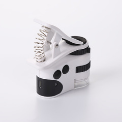 New USB rechargeable 50x 60x lighted LED mobile phone clip microscope identification banknote inspection magnifying glass