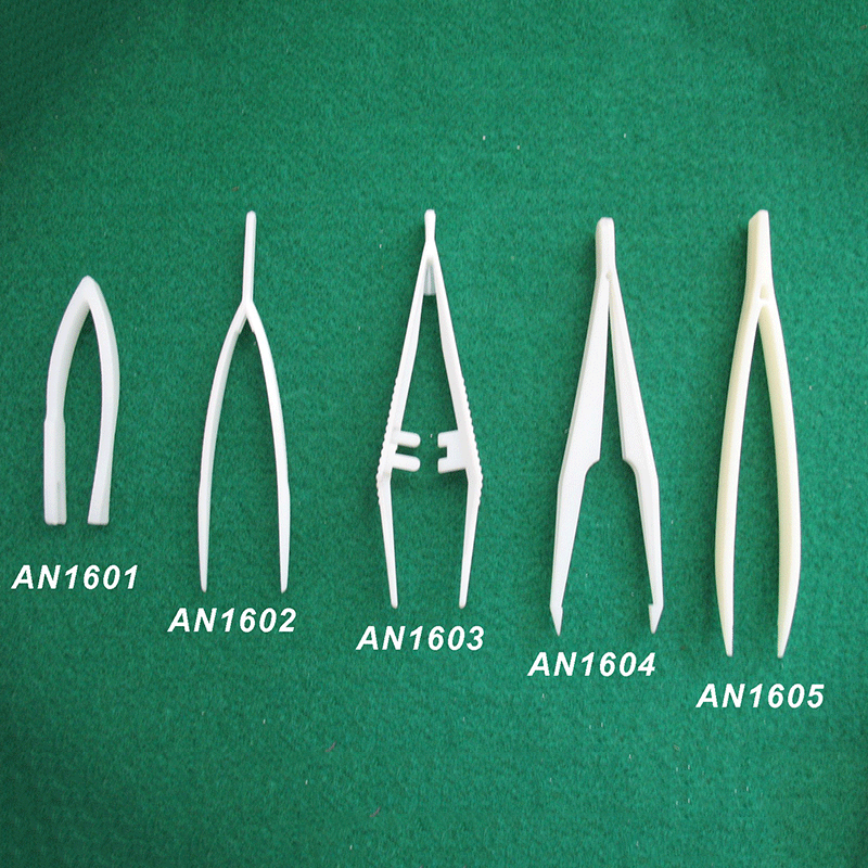 一次性塑料镊子 敷料镊 折叠式尖头圆头实验教学用品 换药包镊子