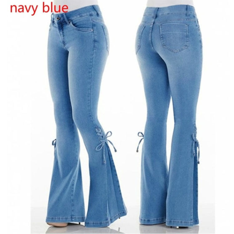 Women's Daily Streetwear Solid Color Full Length Washed Flared Pants Jeans display picture 3