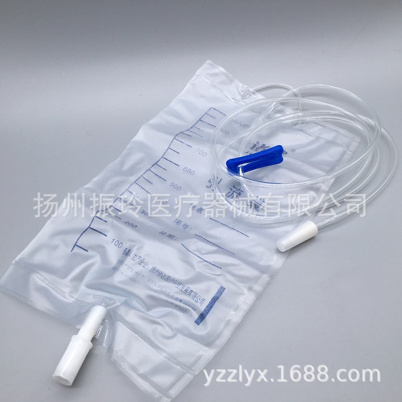 disposable Use Countercurrent Drainage bag 1000ml medical Clip 1.2 Collection bags