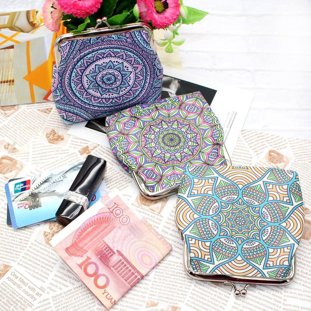 Clasp Frame Closure Type Coin Purse Bags Type Casual Occasion Women's Printing Pu Leather Clasp Frame Coin Purses