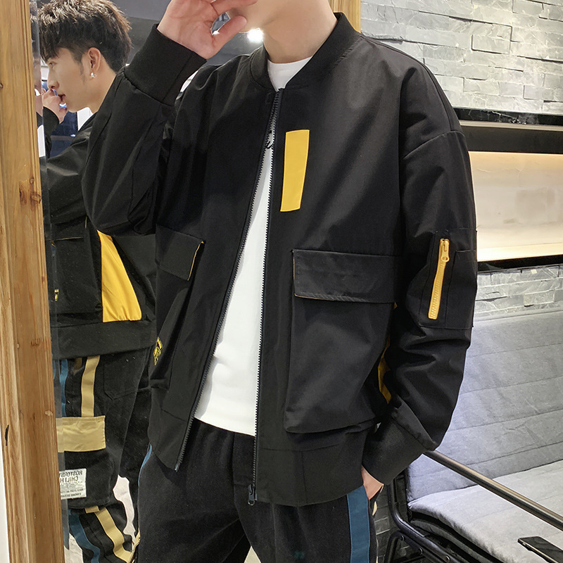 男式立领夹克2019春季新款韩版青年学生修身男士日系外套潮流男装|ru