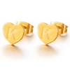 Trend universal golden earrings with letters, European style, English, wholesale