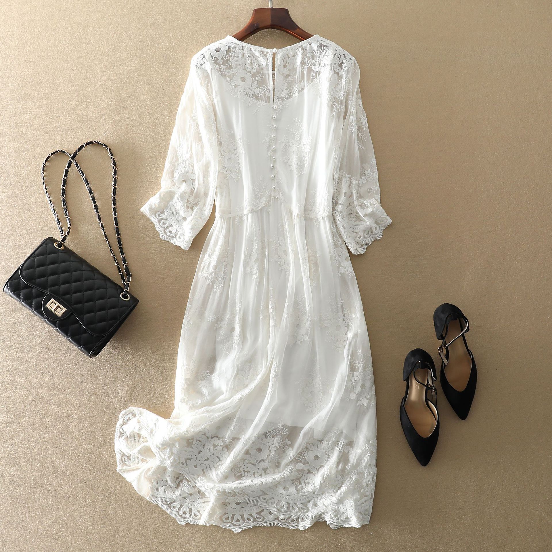 Bohemian Lace Embroidered Silk Dresses