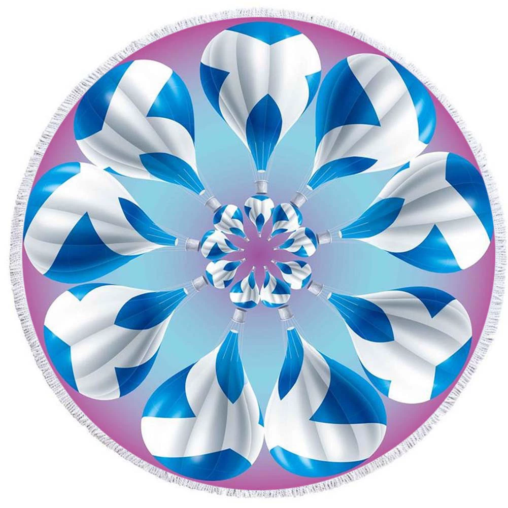 2 день мода волосы Мандала круглый печатных пляжное полотенце из микрофибры пляж Подушка 150 кисточкой края