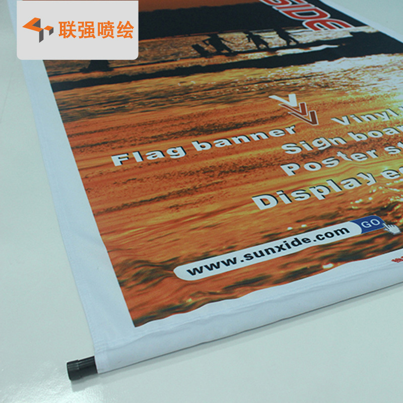 厂家供应户内外旗帜布制作喷绘 柔软透光性好 商场POP挂画旗帜布