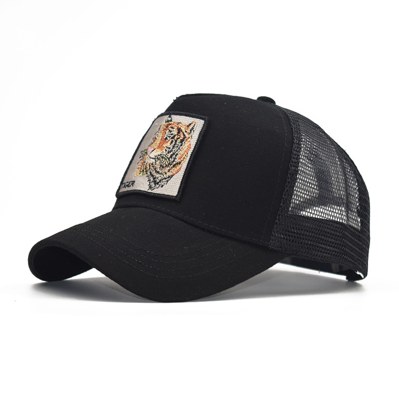 Popular Amazon bordado animal de algodón de malla gorra de béisbol de las mujeres de los hombres de deportes al aire libre gorra enarbolada