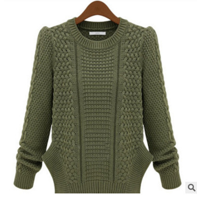 Aliexpress European and American Export Original New Product Plus Size Women's Outwear Pullover Twist Slit Knitwear Women's Knitwear