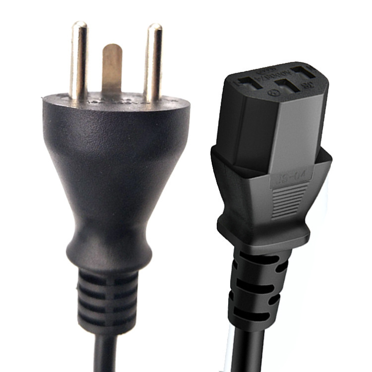 供应丹麦电源线10A丹麦插头三插丹麦带品字尾插头线加工