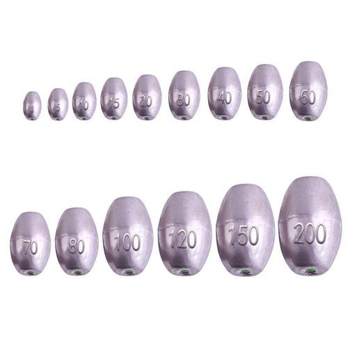 Wholesale manufacturer's grooved olive-shaped lead sinker anti-line damage fishing tackle, wholesale fishing tackle, middle-range lead sinker plastic core tube sinker