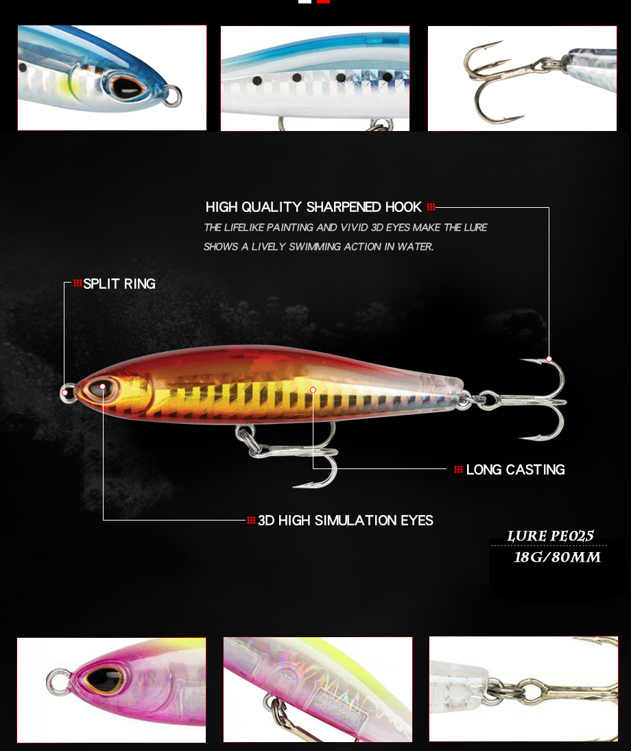 8 Colors Sinking Minnow Fishing Lures Hard Baits Fresh Water Bass Swimbait Tackle Gear