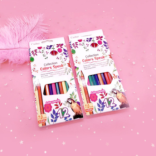 Long 12-color boxed wooden colored pencil Secret Garden graffiti painting brush coloring pen painting colored lead 17Cm