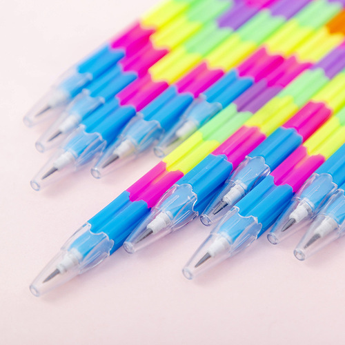 Creative multifunctional colored pencils, school supplies, sharpening-free building block pens, eight-section removable splicing pencils