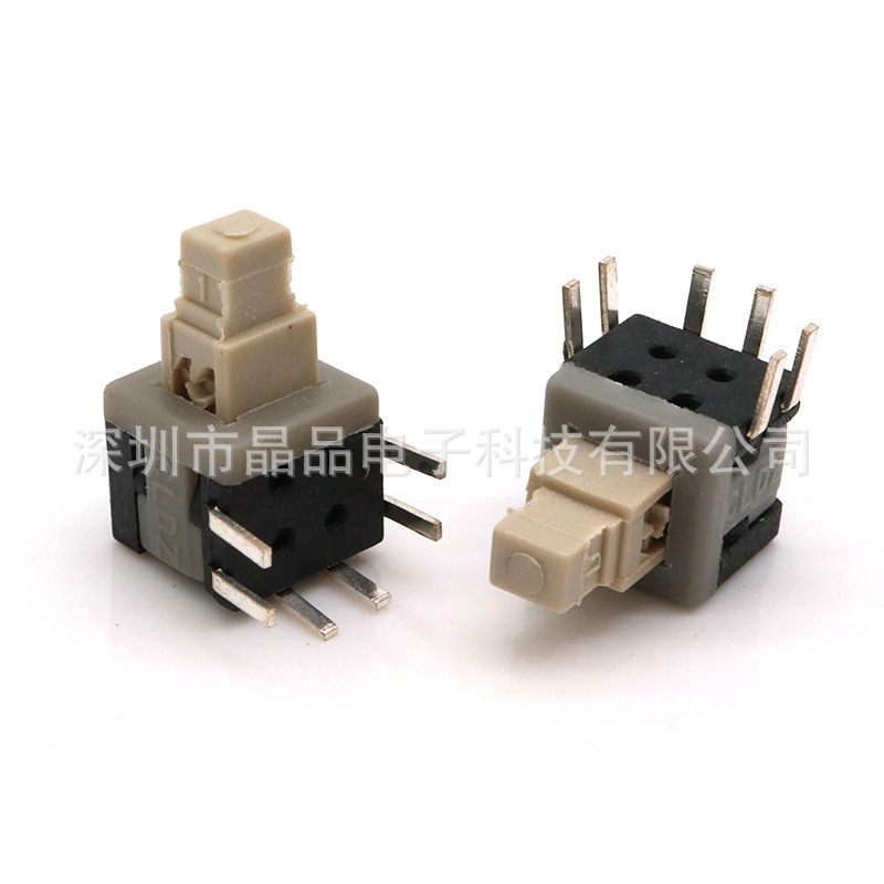 供应六脚卧式耐高温侧插5.8x5.8自锁无锁开关5.8*5.8按键开关侧插