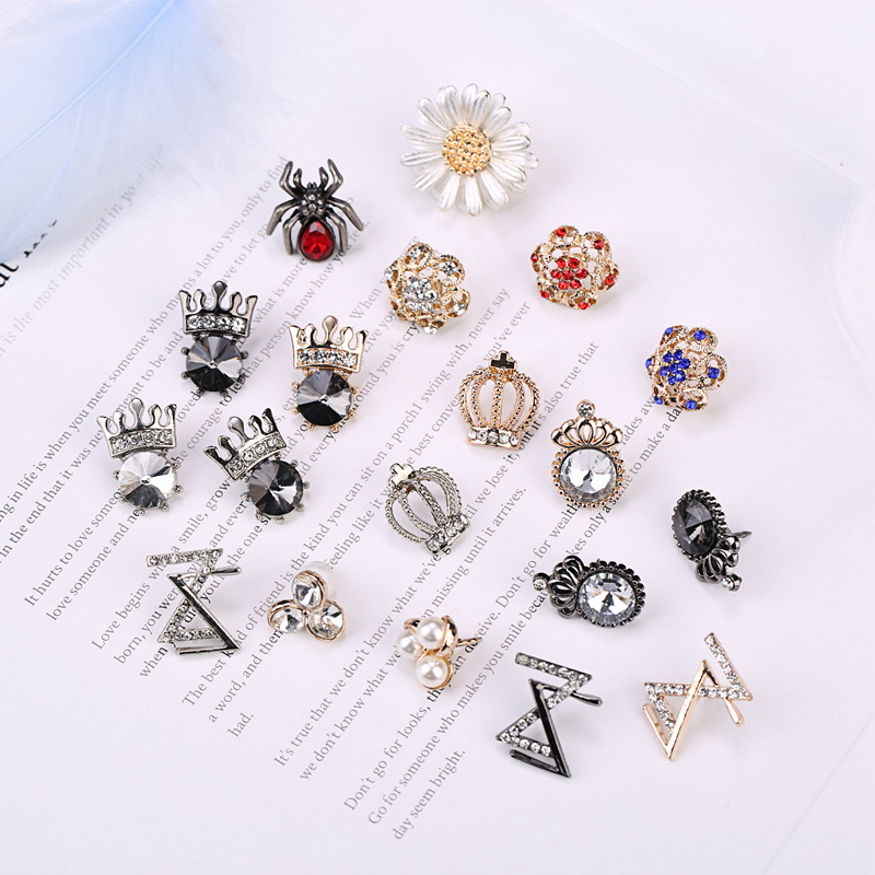 men and women man 's suit Pin originality Versatile Diamond Brooch Accessories Silk scarf Ouch Anti emptied Sternum clothes ornament