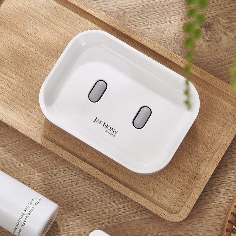 Estilo nórdico suministros de baño jabonera inferior soporte de jabón antideslizante bandeja de jabón de doble capa caja de jabón de filtro de agua de drenaje