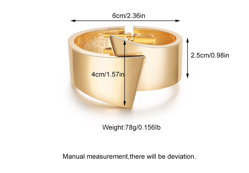 wide side spring open bracelet