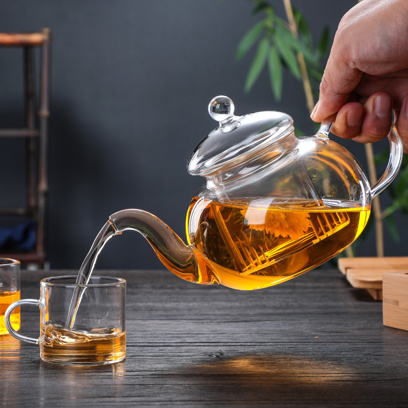 厂家批发加厚手工耐热高硼硅玻璃茶具花茶壶泡茶壶 功夫茶具套装