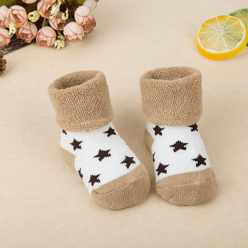 Striped terry socks children's socks boys girls baby pure cotton terry socks baby thickened warm socks wholesale