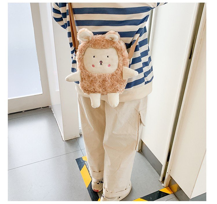 Teddy Soft Cute Little Sheep Shoulder Bag Cute Cartoon Girl Mobile Phone Bag display picture 2