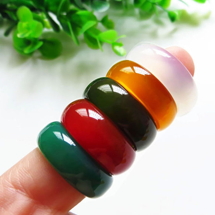 厂家批发天然正品A货玛瑙玉髓扳指男女款指环玉髓戒指|ms