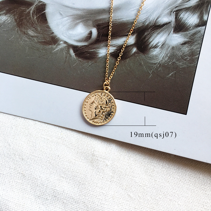 1 Piece Retro Coin Alloy Plating Womenu0027S Pendant Necklace