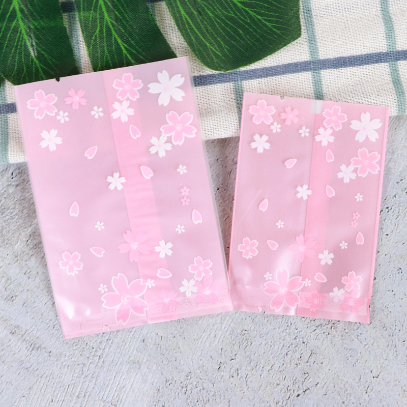 烘焙包装 雪花酥包装袋曲奇饼干自封袋花茶透明磨砂机封袋100个装