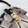 Cute straw bucket, beach shoulder bag, handheld one-shoulder bag, purse, chain, small bag