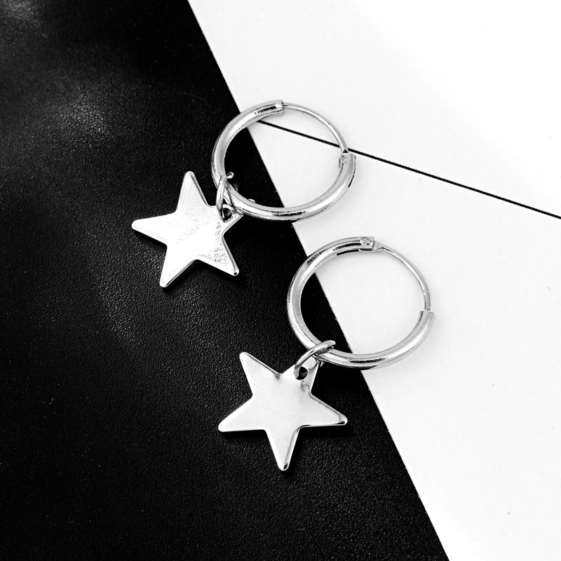Hot Sale Earrings New Simple Five-pointed Star With Hanging Ear Ring Star Small Earrings Wholesale Nihaojewelry display picture 6