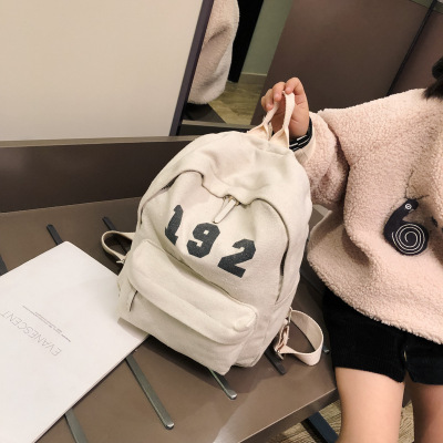 literature Retro Manufactor wholesale children canvas Backpack letter All-match fashion Fabric art pupil Parenting schoolbag