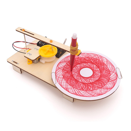 Primary and Middle School Students' Fun Handicrafts, Technology DIY Electric Drawing Machine Material Kit, Science Educational Toy