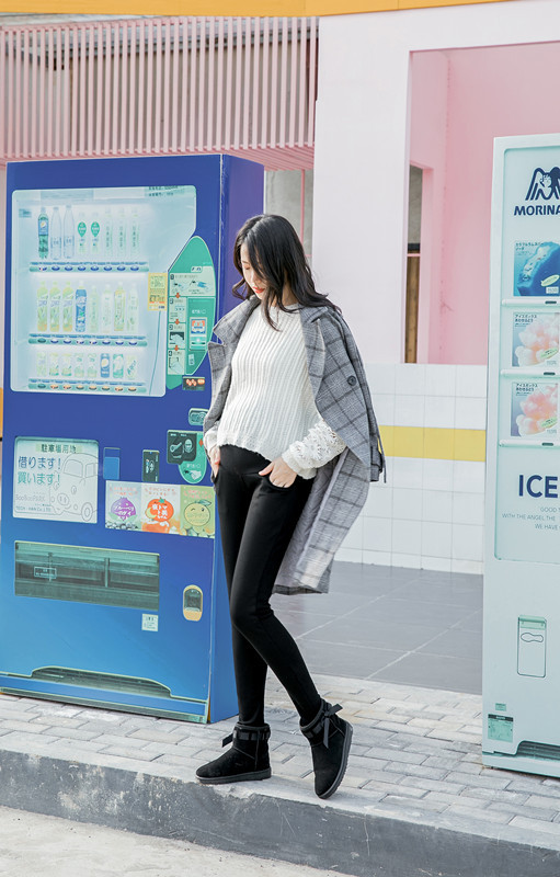 孕妇裤加绒加厚托腹打底裤东北方保暖裤子棉裤外穿长裤冬季加大码|ru