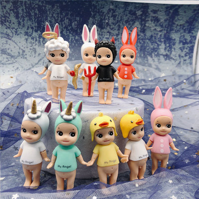 生日蛋糕烘焙裝飾惡魔天使獨角獸兔子小雞丘比特娃娃甜品台擺件