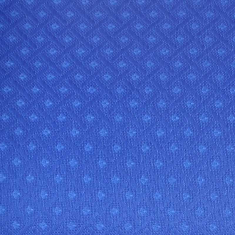 厂家直销 涤棉跆拳道面料 蓝色教练 大方格 现货tc硬挺透气布料