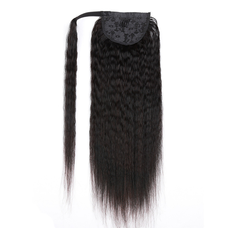 Micro Supply Good Goods Women's Wig Ponytail Hair Tie Headwear High Quality Human Hair Ponytail Braid Adhesive Adjustable