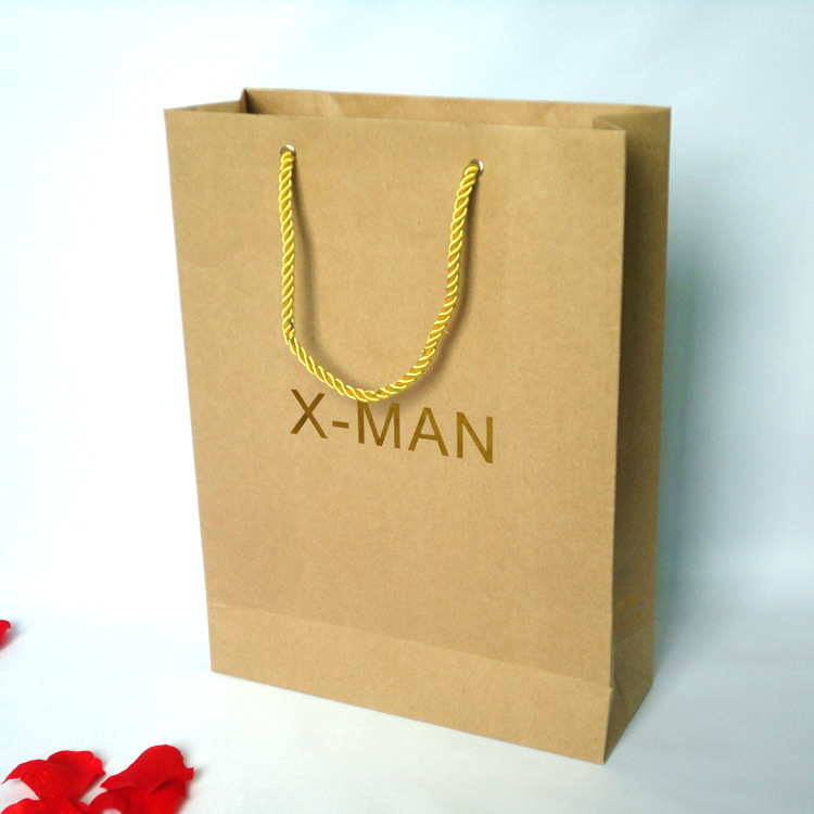 厂家生产 烫金牛皮纸购物袋 高档服装袋 手提礼品创意袋 纸袋定做