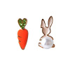 Cartoon asymmetrical cute earrings, carrot rabbit