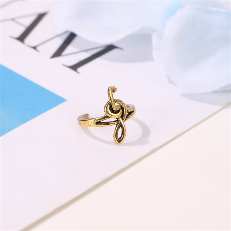 Men And Women Earrings Retro Simple Notes Ear Clip Personality Without Pierced Single Ear Bone Clip Fashion display picture 4