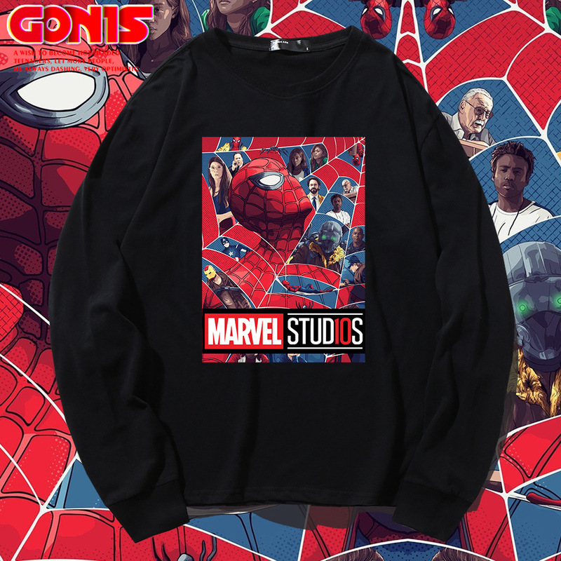 Avengers 4 Long Sleeve T-Shirt Marvel manvel Spider-Man Pure Cotton Loose Clothes Hong Kong Style Sweater Base Shirt Avengers 4 Long Sleeve T-Shirt Marvel manvel Spider-Man Pure Cotton Loose Clothes Hong Kong Style Sweater Base Shirt