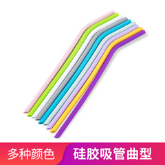 Factory direct sales silicone straws reusable folding silicone straws colorful beverage milk tea straws